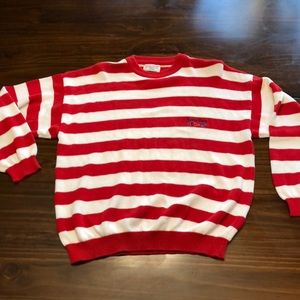 Benetton women’s sweater red and white stripes